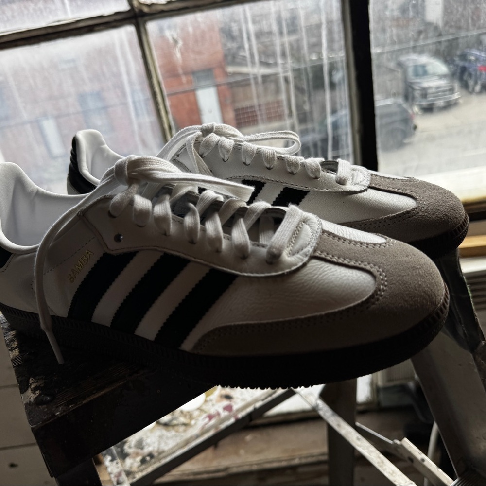 Adidas White and Black Samba Sneakers